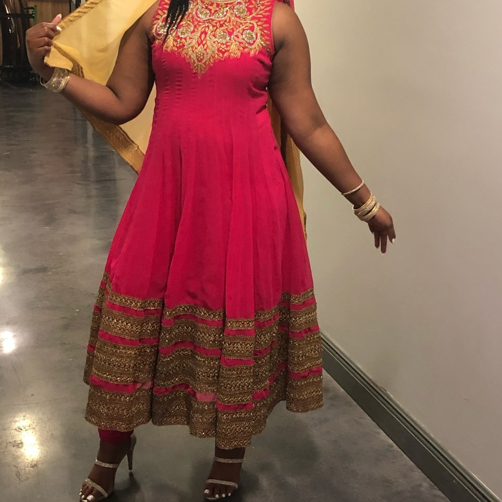 Pink and Gold Salwar Suit